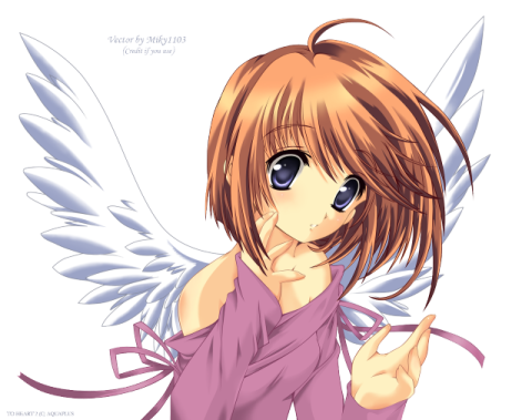 an anime girl with angel wings