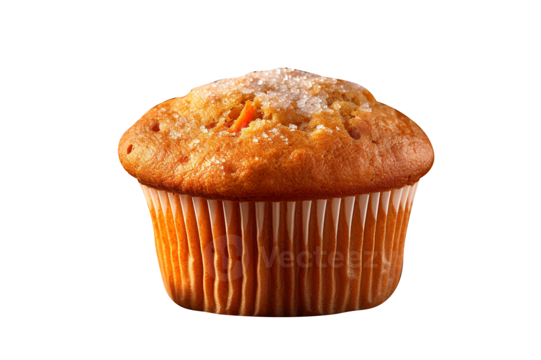 a close up of a muffin on a white background