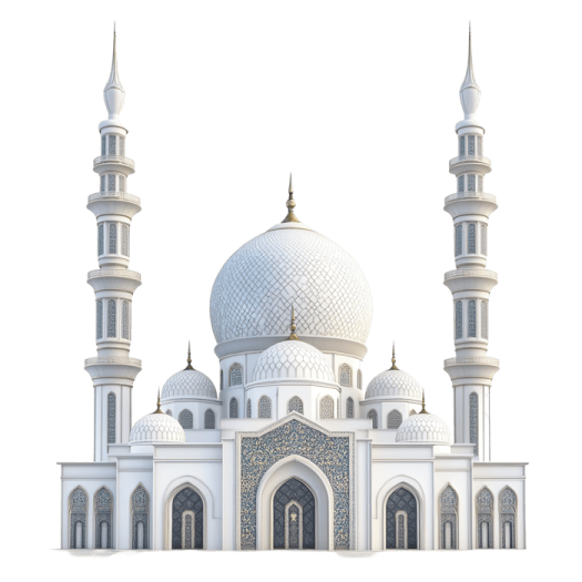 a white and blue mosque