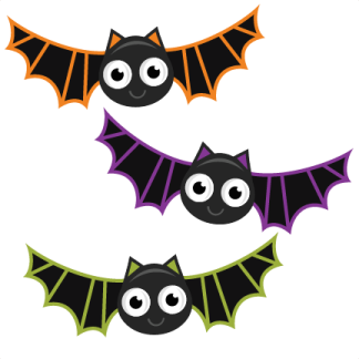 three bats with eyes on them