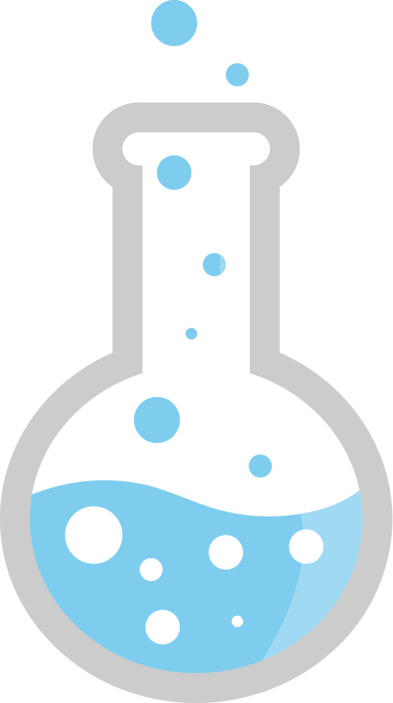 a beakle filled with blue liquid
