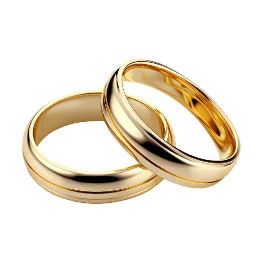 two gold wedding rings