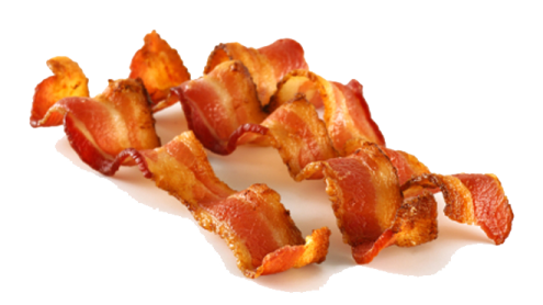 bacon on a white background