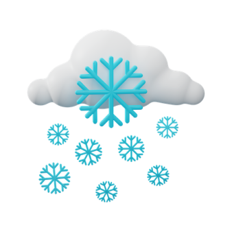 a cloud with snow flakes on it