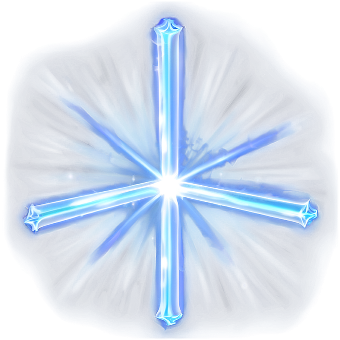 a cross with blue lights on it
