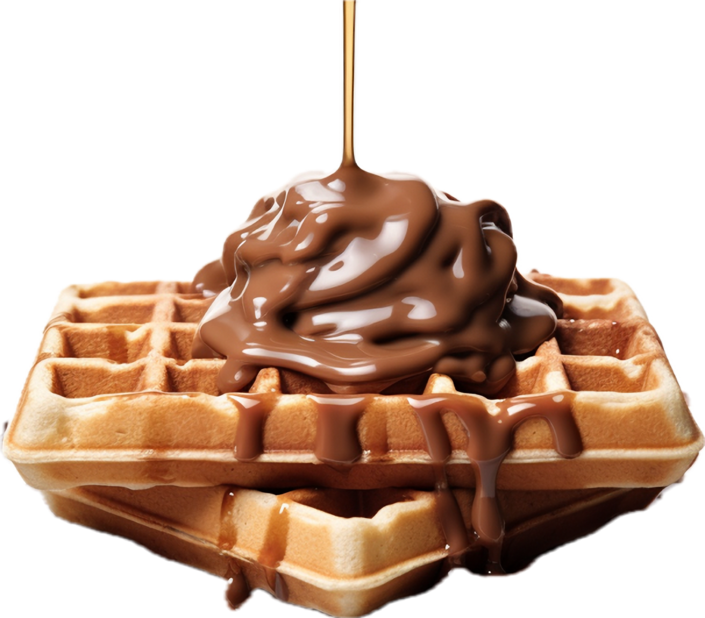 a wa with chocolate on top of it