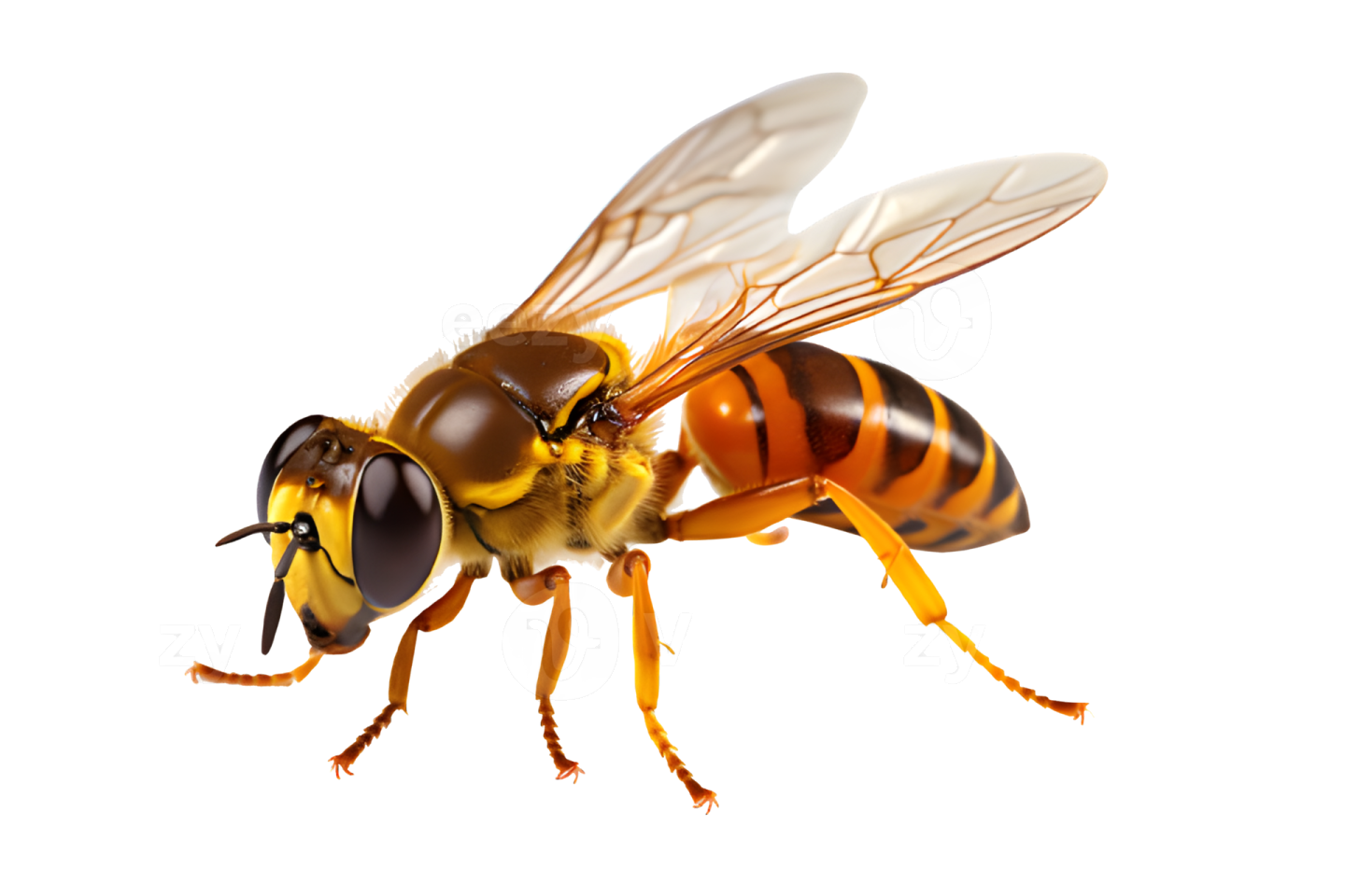 a bee on a white background