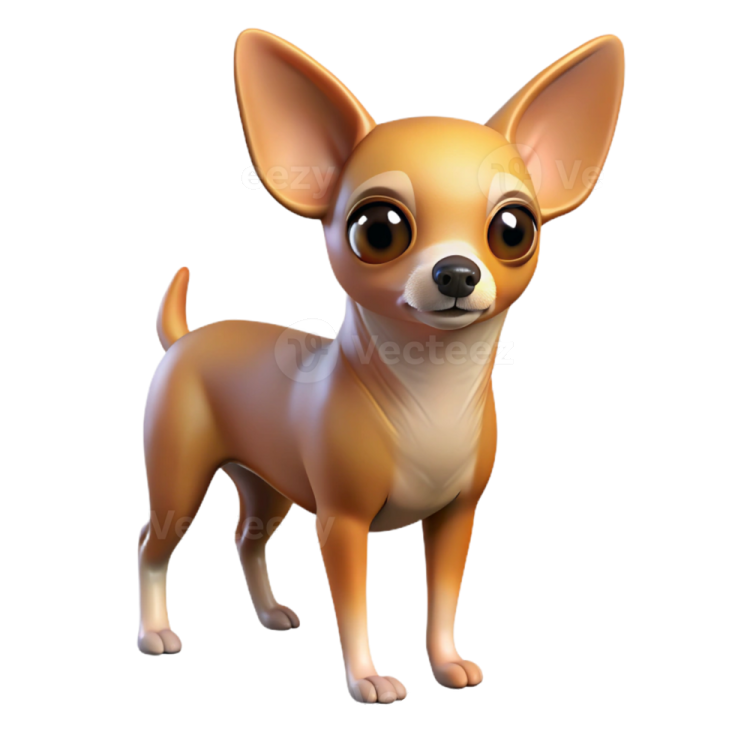 a cartoon chihuahua dog with big eyes