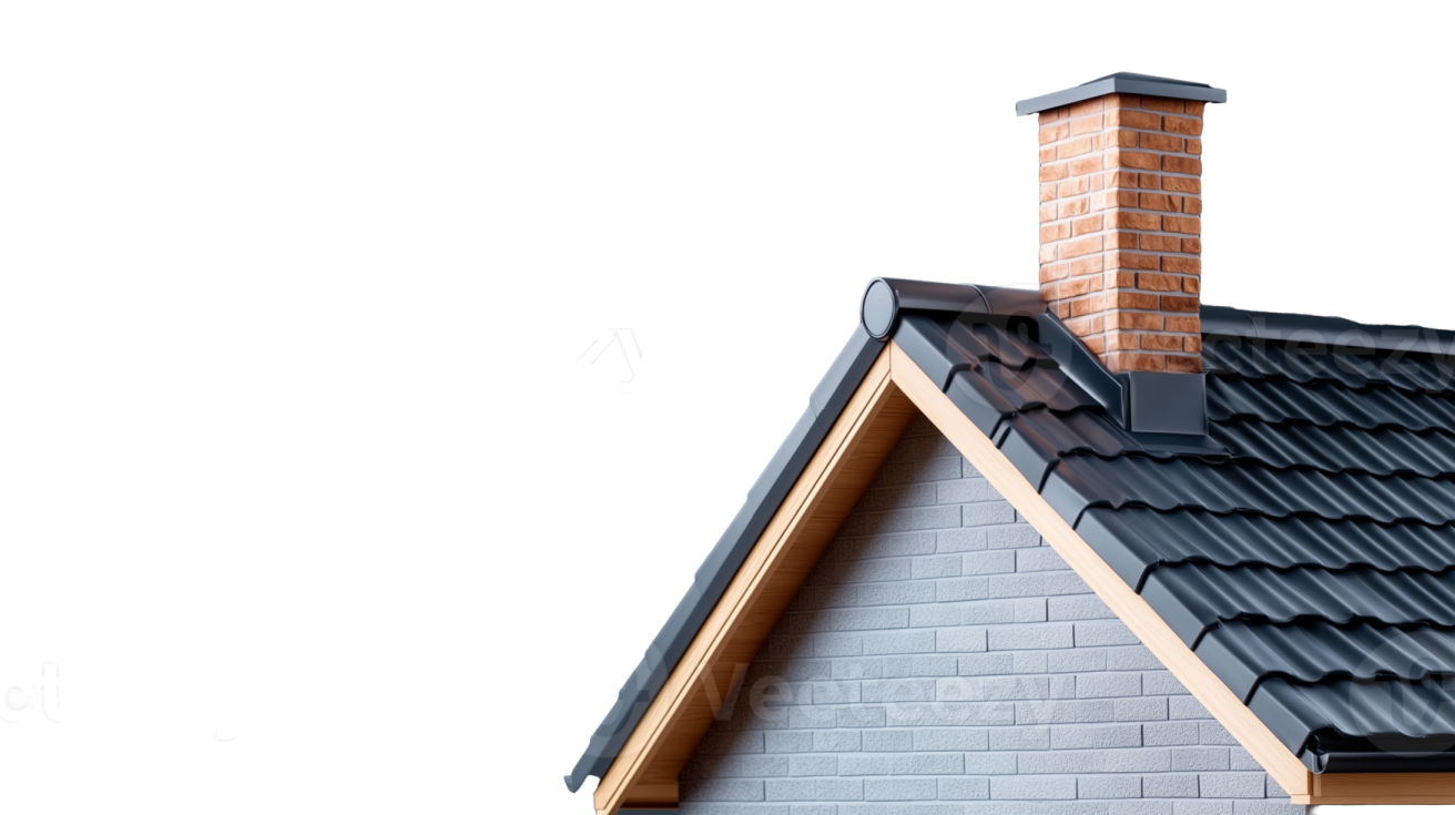 a roof with a chimney on top of it