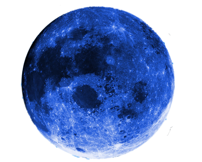 a blue moon on a white background