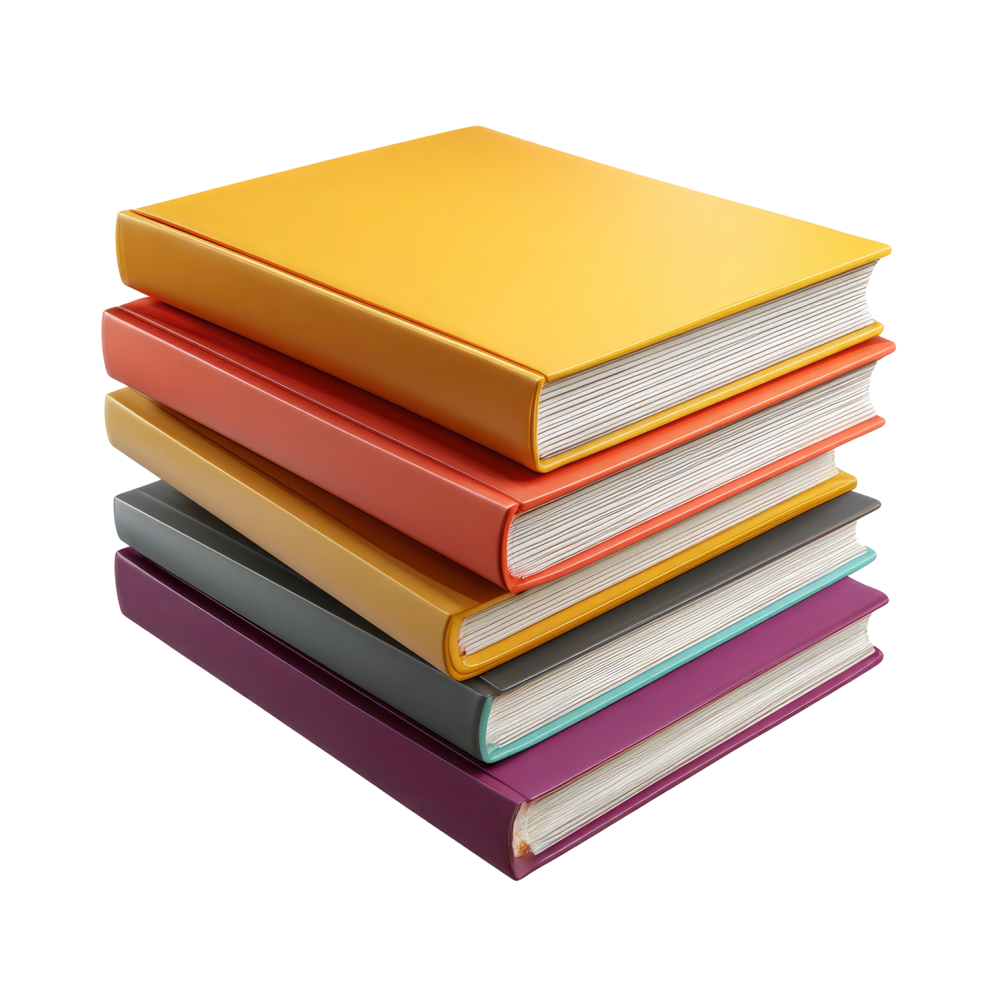 a stack of books on a white background