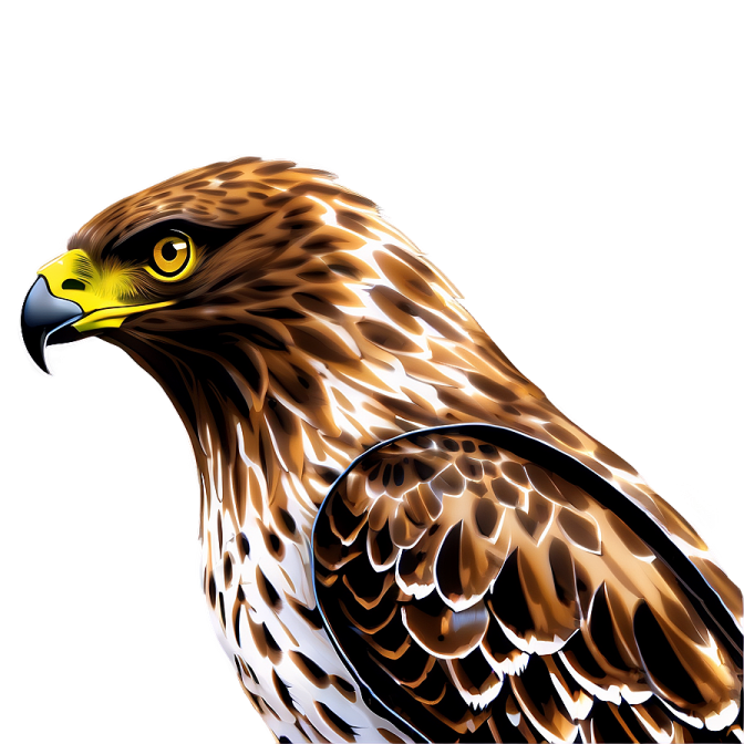a drawing of a hawk on a white background