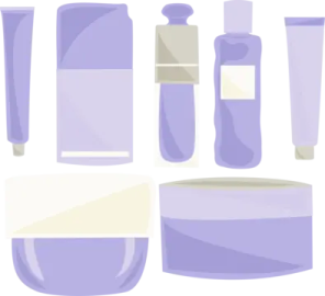 a set of cosmetics products