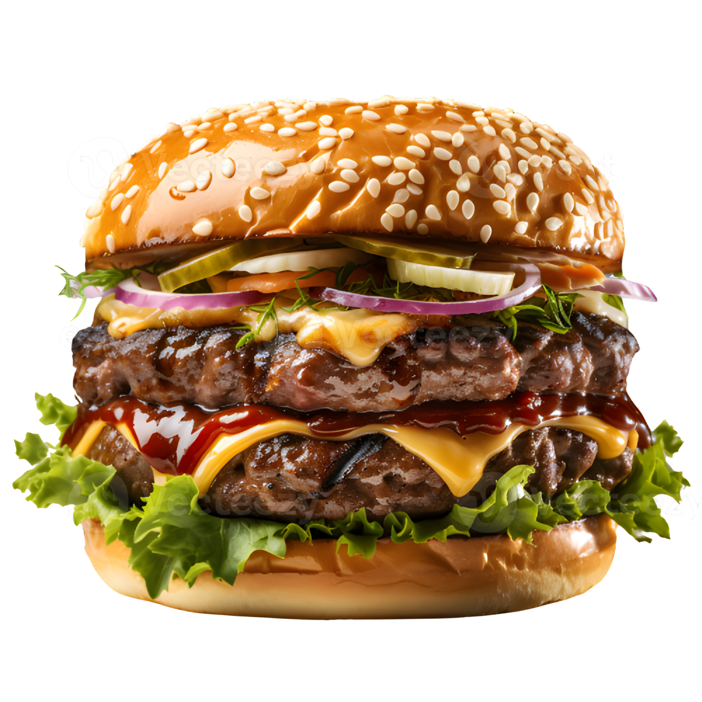 a hamburger on a white background