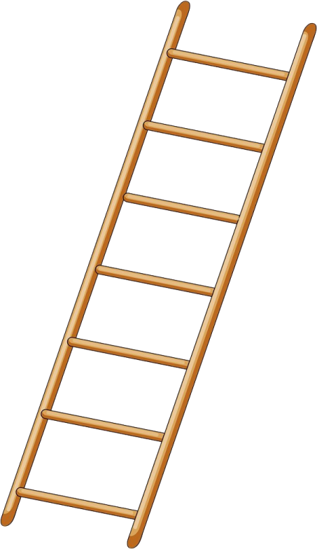 a wooden ladder on a white background