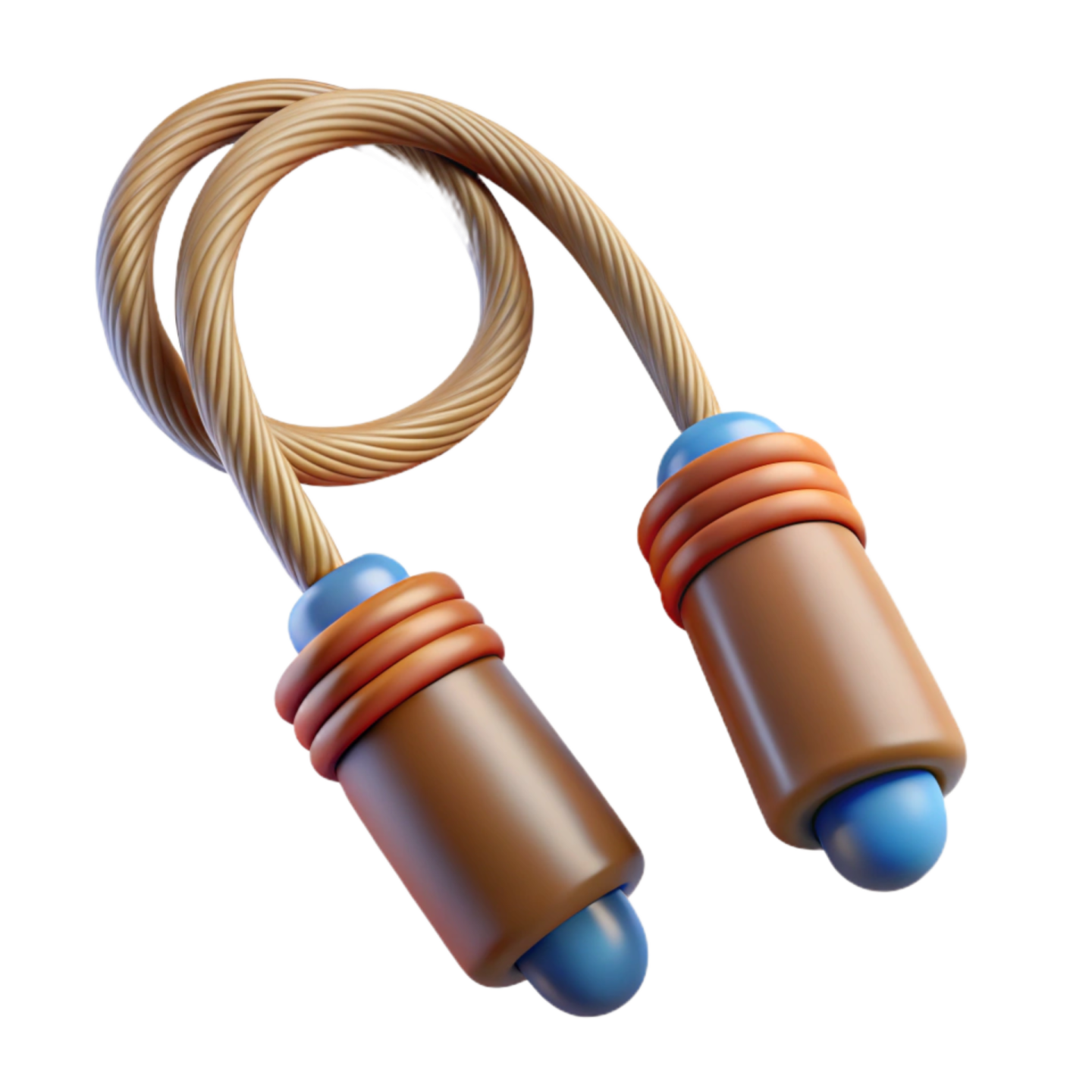 a pair of brown and blue earphones