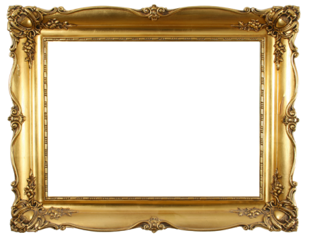 a gold frame on a white background