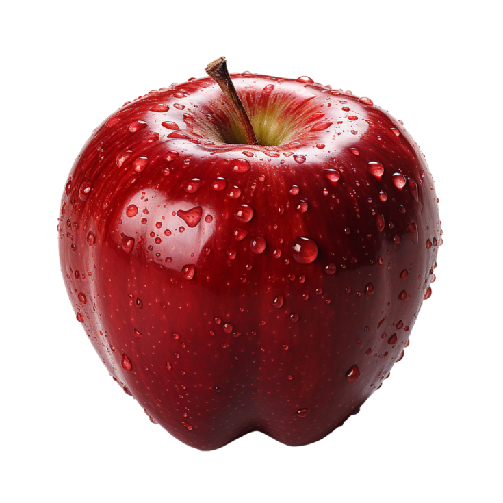 an apple with water droplets on it