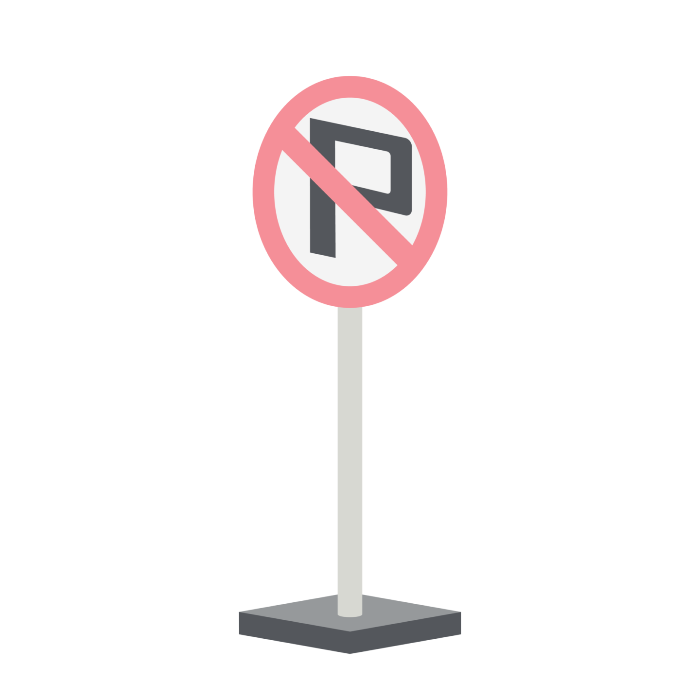 a no parking sign on a white background