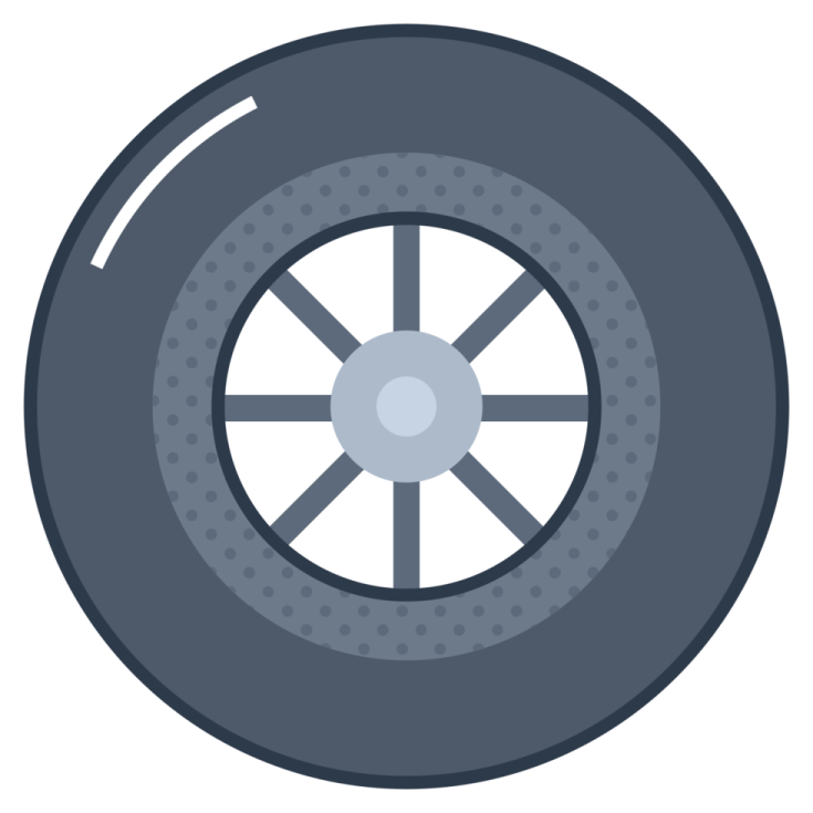 a flat tire on a white background