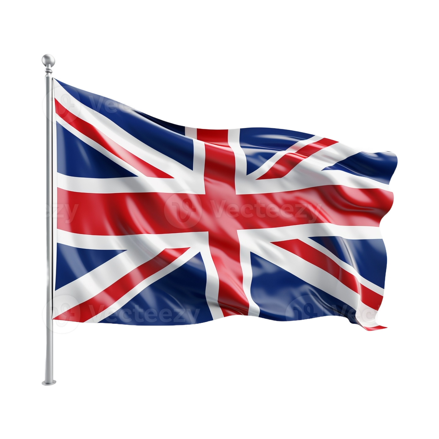 a british flag flying in the wind