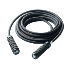 a pair of black rubber hoses on white background