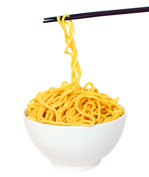a white bowl of noodles