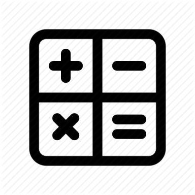 a black and white icon of a calculaer