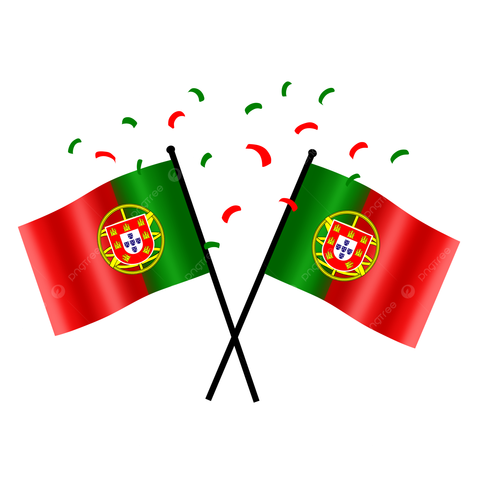 two crossed portugal and portugal flags