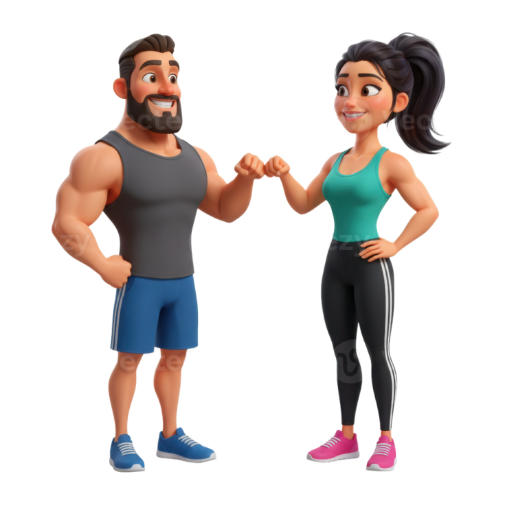 a man and woman standing next to each other people