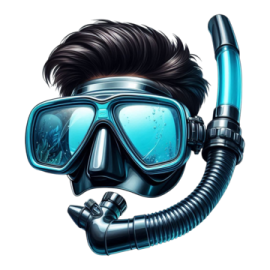 a man wearing a diving mask and goggles