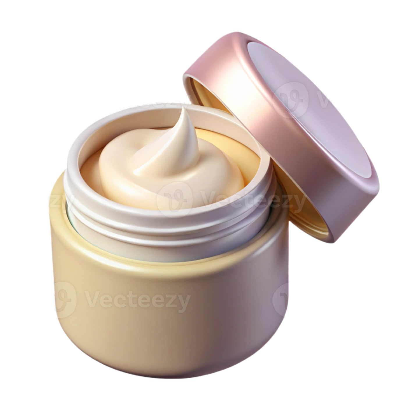 a jar of cream on a white background