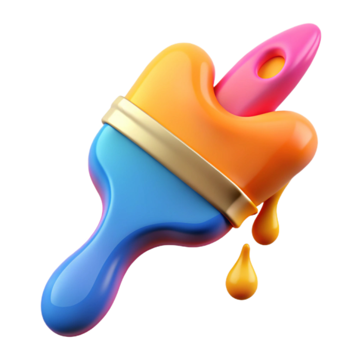 an image of a paintbrush with colorful paint on it