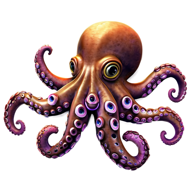 an octopus with big eyes and tentacles