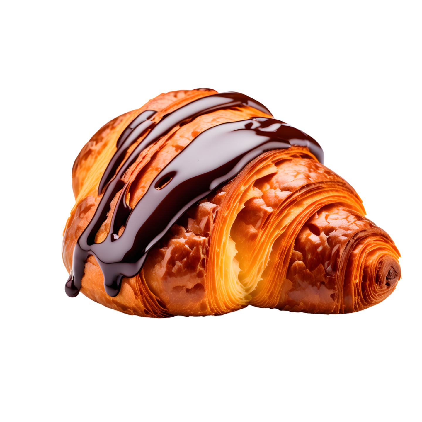 a chocolate covered croise on a white background