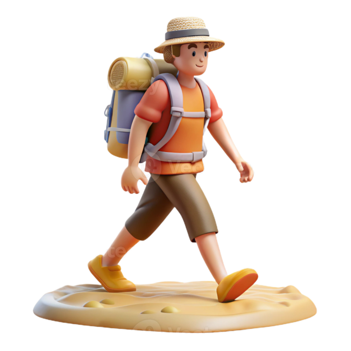 a toy figure of a man with a backpack