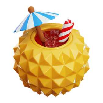 a yellow candle holder with an umbrella on top