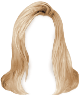 a woman with long blonde hair on her head