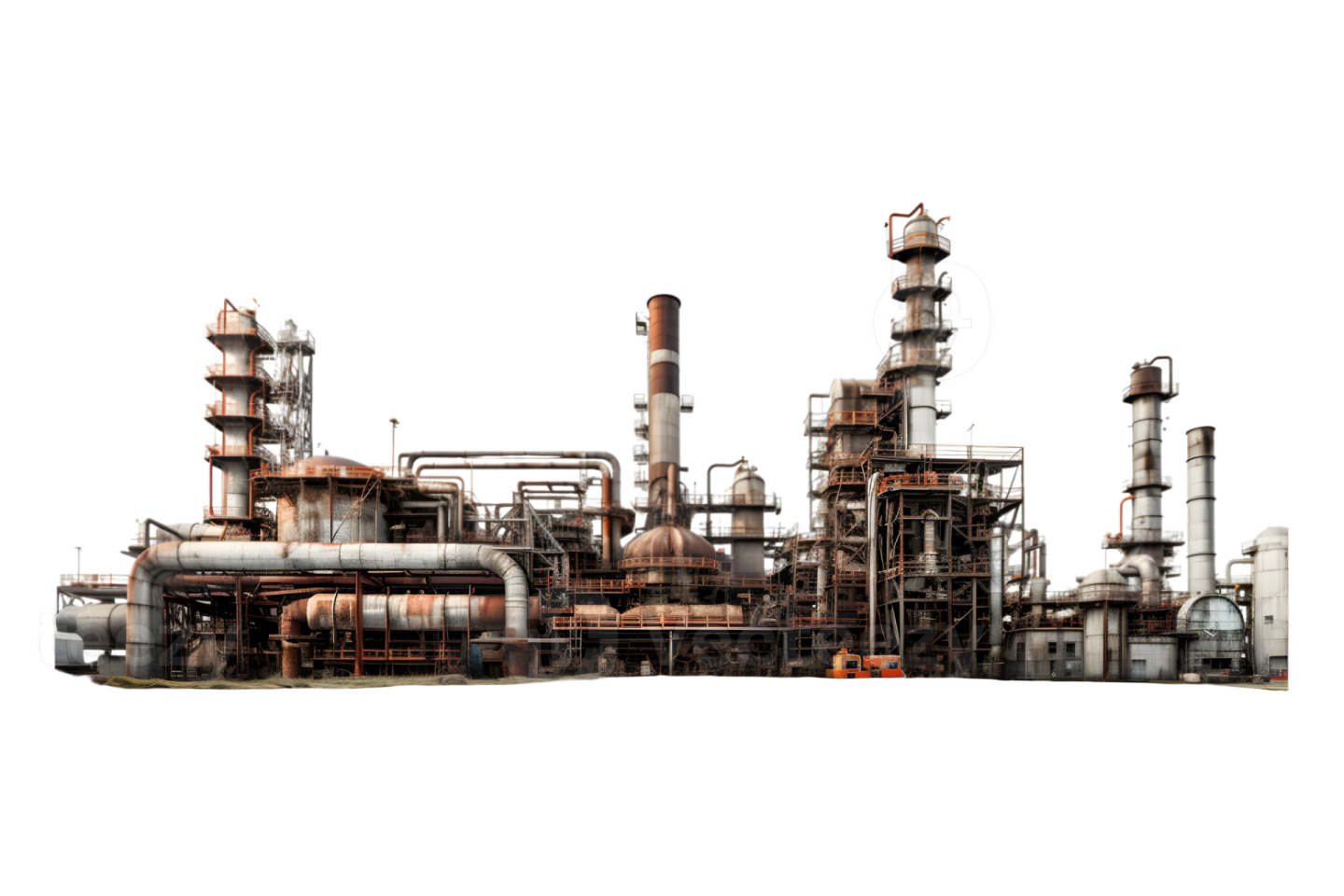 a large factory with lots of pipes and tanks