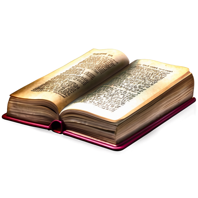 an open book on a white background