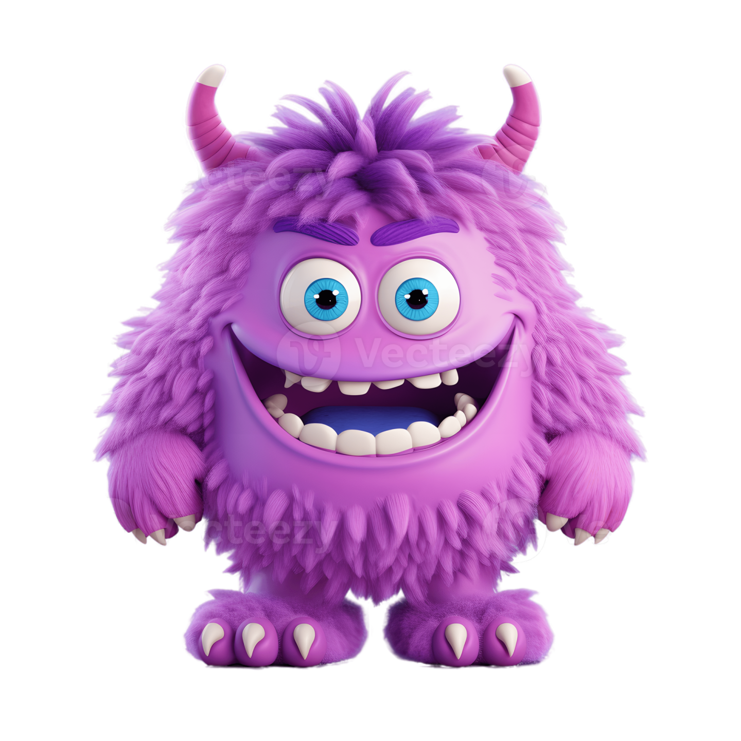 an illustration of a purple furry monster