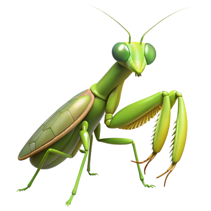 an illustration of a praying mantis