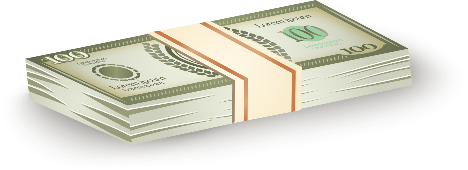 two stacks of money on a white background