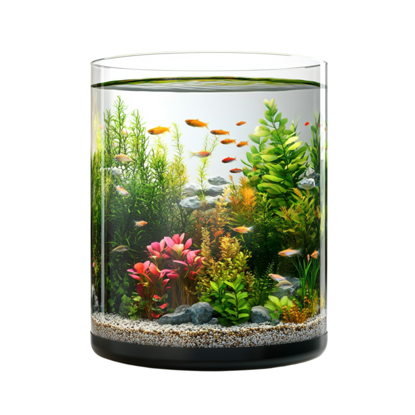 a fish tank filled with water and plants