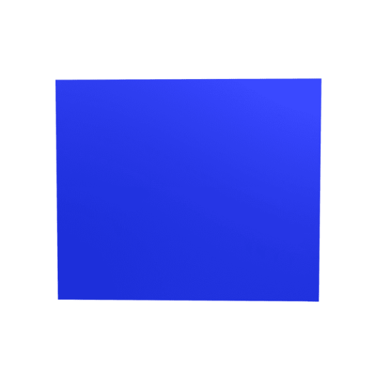 a blue sheet of paper on a white background