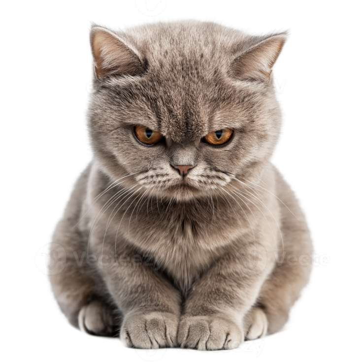 british shorthair cat, 5 months old, sitting in front of white background