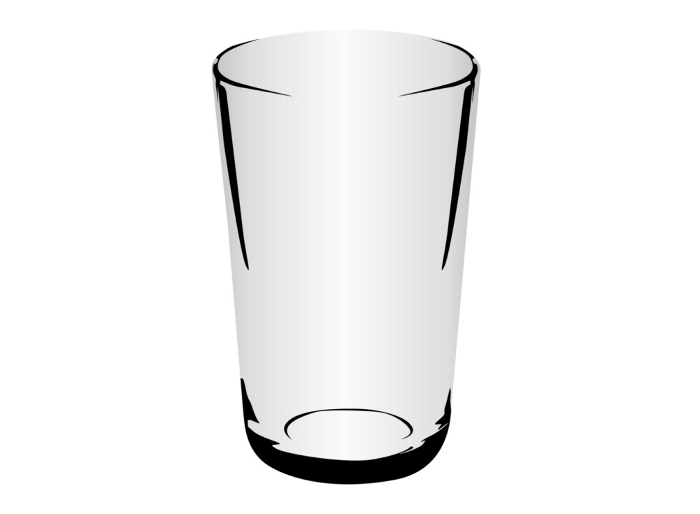 a glass on a white background
