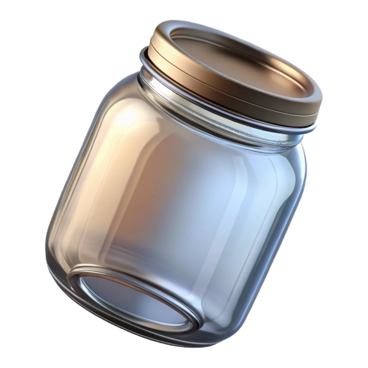 a glass jar with a metal lid
