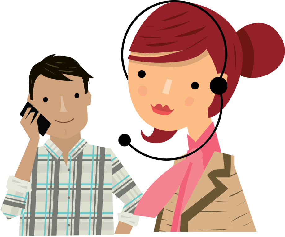 a woman talking to a man with a headset