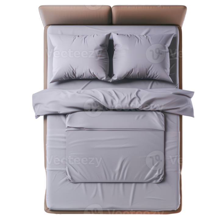 a bed with two pillows on top of it